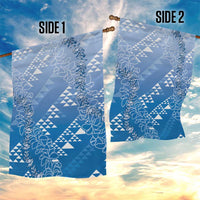 Hawaii Royal Blue Kapa Garden Flag Vintage 'Ohe Kāpala Motifs Mix Plumeria Leis LT7 - Polynesian Pride