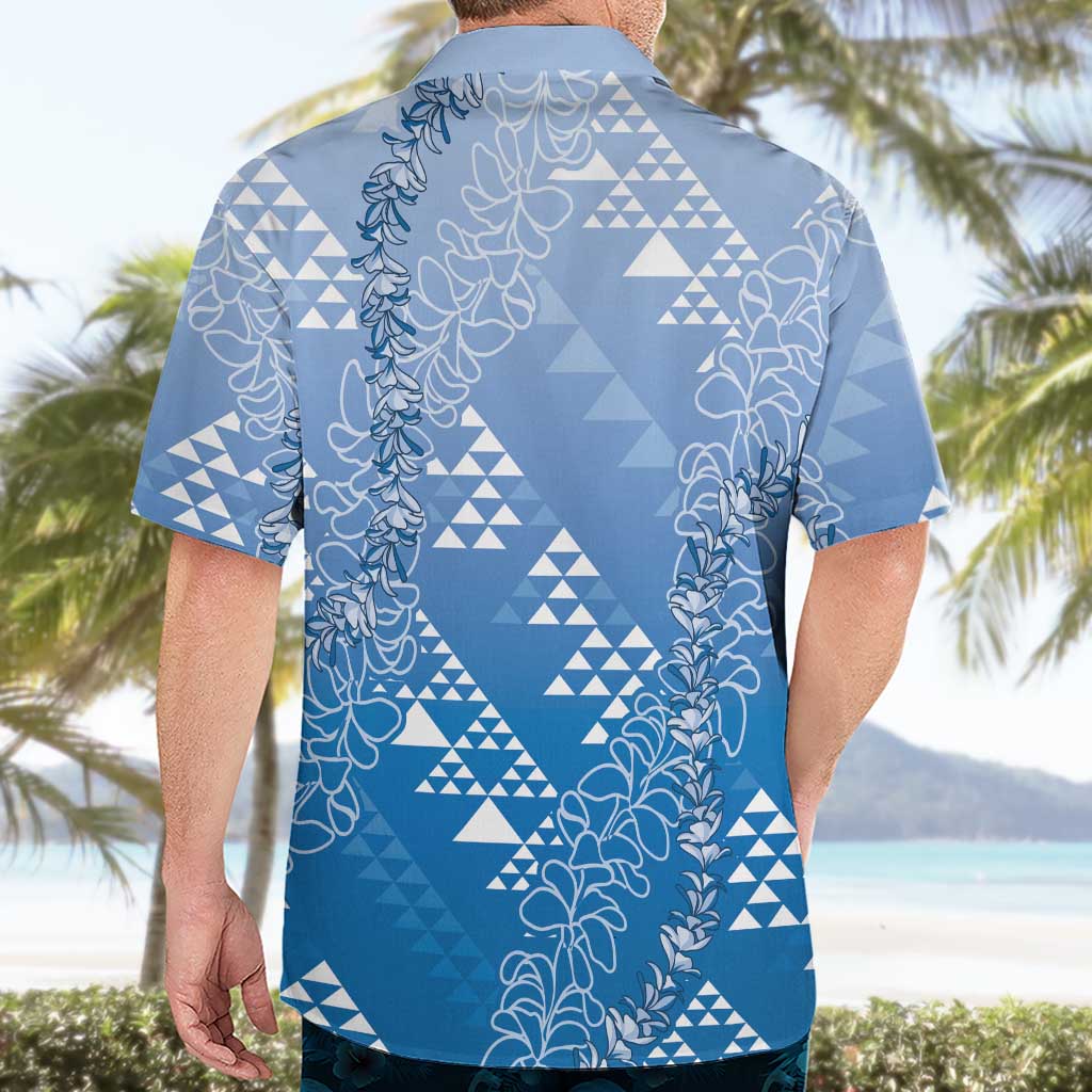 Hawaii Royal Blue Kapa Hawaiian Shirt Vintage 'Ohe Kāpala Motifs Mix Plumeria Leis LT7 - Polynesian Pride