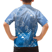 Hawaii Royal Blue Kapa Hawaiian Shirt Vintage 'Ohe Kāpala Motifs Mix Plumeria Leis LT7 - Polynesian Pride
