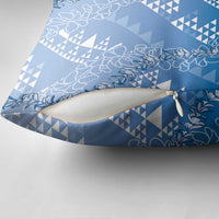 Hawaii Royal Blue Kapa Pillow Cover Vintage 'Ohe Kāpala Motifs Mix Plumeria Leis LT7 - Polynesian Pride