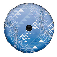 Hawaii Royal Blue Kapa Spare Tire Cover Vintage 'Ohe Kāpala Motifs Mix Plumeria Leis LT7 - Polynesian Pride