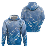 Hawaii Royal Blue Kapa Zip Hoodie Vintage 'Ohe Kāpala Motifs Mix Plumeria Leis LT7 - Polynesian Pride