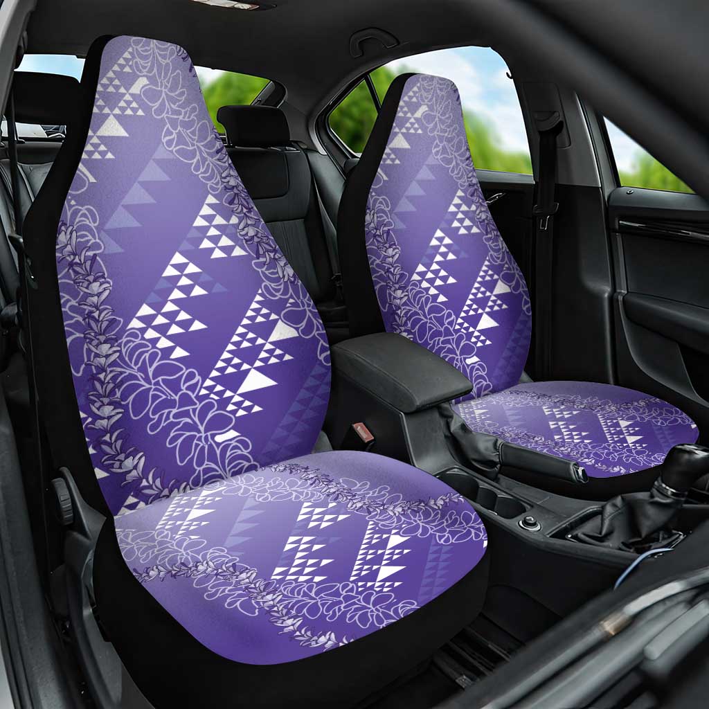 Hawaii Lavender Kapa Car Seat Cover Vintage 'Ohe Kāpala Motifs Mix Plumeria Leis LT7 One Size Lavender - Polynesian Pride
