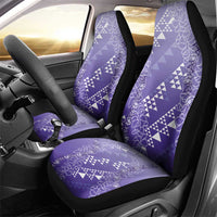 Hawaii Lavender Kapa Car Seat Cover Vintage 'Ohe Kāpala Motifs Mix Plumeria Leis LT7 - Polynesian Pride