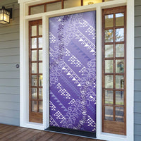 Hawaii Lavender Kapa Door Cover Vintage 'Ohe Kāpala Motifs Mix Plumeria Leis LT7 - Polynesian Pride