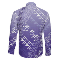 Hawaii Lavender Kapa Family Matching Tank Maxi Dress and Hawaiian Shirt Vintage 'Ohe Kāpala Motifs Mix Plumeria Leis LT7 - Polynesian Pride