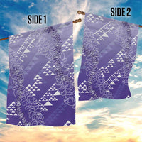 Hawaii Lavender Kapa Garden Flag Vintage 'Ohe Kāpala Motifs Mix Plumeria Leis LT7 - Polynesian Pride