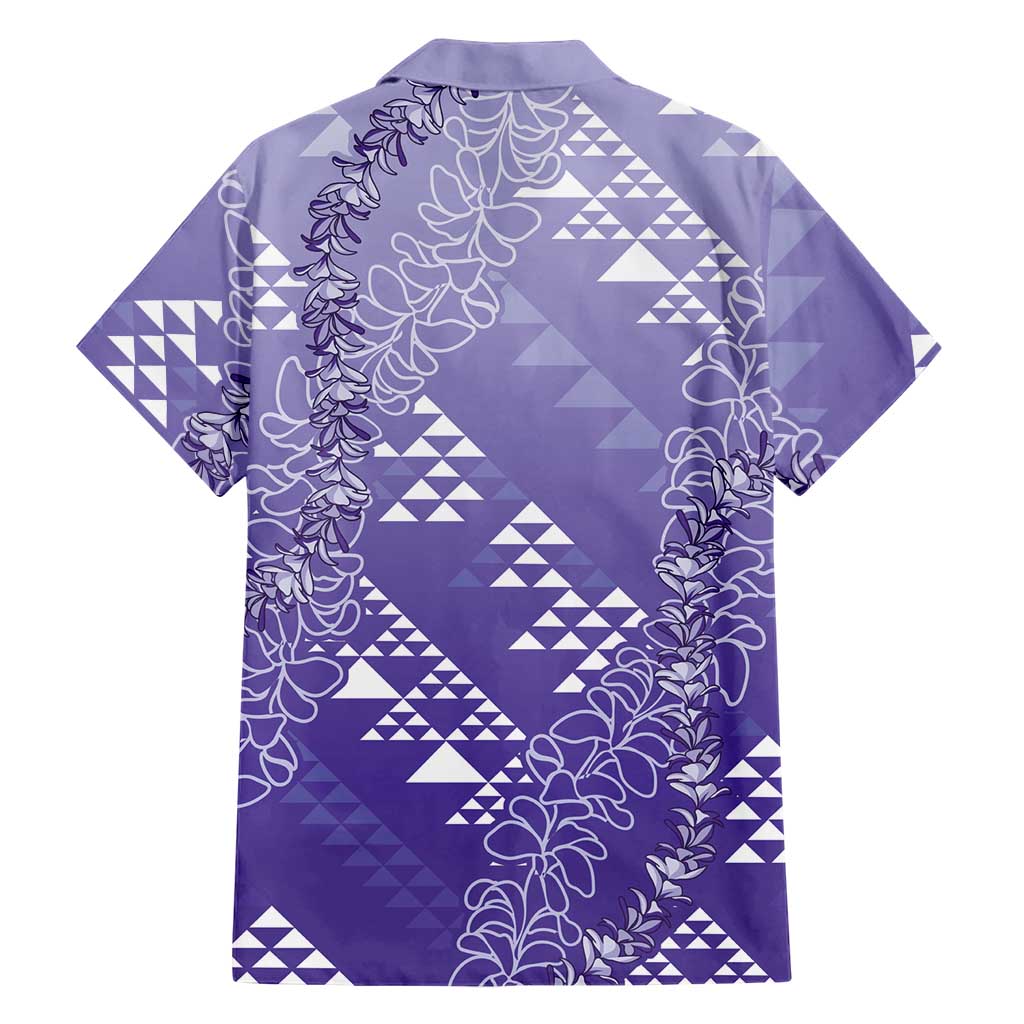 Hawaii Lavender Kapa Hawaiian Shirt Vintage 'Ohe Kāpala Motifs Mix Plumeria Leis LT7 - Polynesian Pride