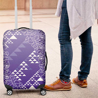 Hawaii Lavender Kapa Luggage Cover Vintage 'Ohe Kāpala Motifs Mix Plumeria Leis LT7 Lavender - Polynesian Pride