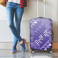 Hawaii Lavender Kapa Luggage Cover Vintage 'Ohe Kāpala Motifs Mix Plumeria Leis LT7 - Polynesian Pride