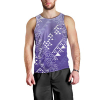 Hawaii Lavender Kapa Men Tank Top Vintage 'Ohe Kāpala Motifs Mix Plumeria Leis LT7 - Polynesian Pride