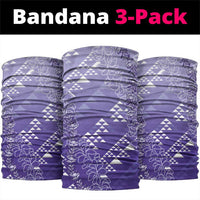 Hawaii Lavender Kapa Neck Gaiter Vintage 'Ohe Kāpala Motifs Mix Plumeria Leis LT7 package One Size: 25*50cm Lavender - Polynesian Pride