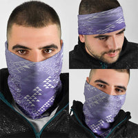 Hawaii Lavender Kapa Neck Gaiter Vintage 'Ohe Kāpala Motifs Mix Plumeria Leis LT7 - Polynesian Pride