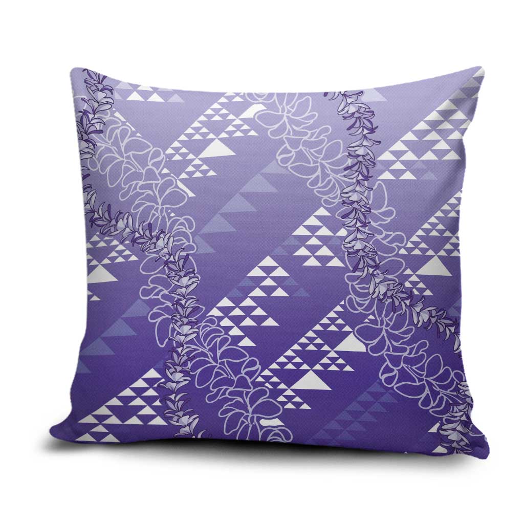 Hawaii Lavender Kapa Pillow Cover Vintage 'Ohe Kāpala Motifs Mix Plumeria Leis LT7 Lavender - Polynesian Pride