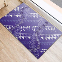 Hawaii Lavender Kapa Rubber Doormat Vintage 'Ohe Kāpala Motifs Mix Plumeria Leis