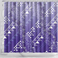 Hawaii Lavender Kapa Shower Curtain Vintage 'Ohe Kāpala Motifs Mix Plumeria Leis LT7 - Polynesian Pride