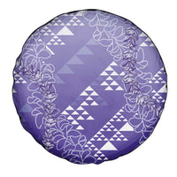 Hawaii Lavender Kapa Spare Tire Cover Vintage 'Ohe Kāpala Motifs Mix Plumeria Leis LT7 - Polynesian Pride