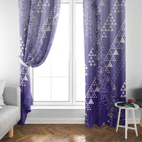 Hawaii Lavender Kapa Window Curtain Vintage 'Ohe Kāpala Motifs Mix Plumeria Leis