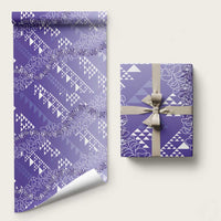 Hawaii Kapa Vintage Motifs Mix Plumeria Leis Wrapping Paper Lavender