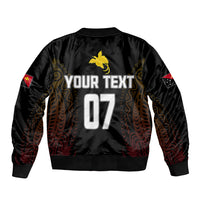 Personalised PNG Hunters Rugby Bomber Jacket Motuan Style LT7 - Polynesian Pride