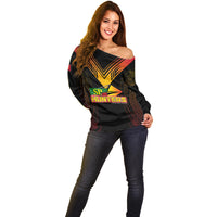 Personalised PNG Hunters Rugby Off Shoulder Sweater Motuan Style LT7 - Polynesian Pride