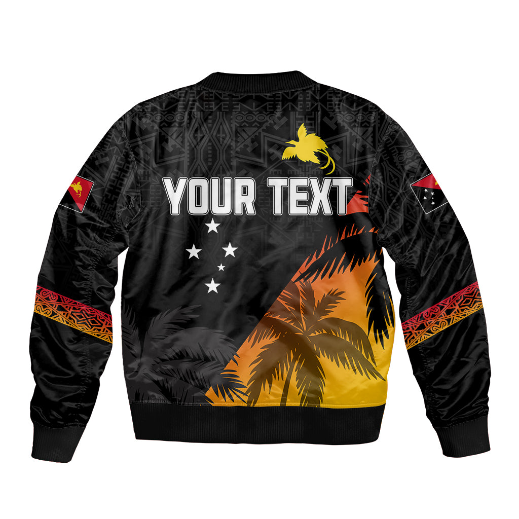 Personalised PNG Hunters Rugby Bomber Jacket Palm Trees Simple LT7 - Polynesian Pride