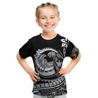 Polynesian Plumeria Kid T Shirt Ride The Waves - Black LT7 Black - Polynesian Pride