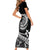 Polynesian Plumeria Short Sleeve Bodycon Dress Ride The Waves - Black LT7 - Polynesian Pride