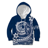 Polynesian Plumeria Kid Hoodie Ride The Waves - Navy Blue LT7 Hoodie Navy Blue - Polynesian Pride