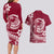 Polynesian Plumeria Couples Matching Long Sleeve Bodycon Dress and Hawaiian Shirt Ride The Waves - Burgundy LT7 - Polynesian Pride