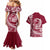 Polynesian Plumeria Couples Matching Mermaid Dress And Hawaiian Shirt Ride The Waves - Burgundy LT7 - Polynesian Pride