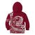 Polynesian Plumeria Kid Hoodie Ride The Waves - Burgundy LT7 - Polynesian Pride