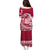 Polynesian Plumeria Puletasi Ride The Waves - Burgundy LT7 - Polynesian Pride