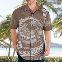 Polynesian Plumeria Hawaiian Shirt Ride The Waves - Beige LT7 - Polynesian Pride