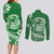 Polynesian Plumeria Couples Matching Long Sleeve Bodycon Dress and Long Sleeve Button Shirts Ride The Waves - Green LT7 - Polynesian Pride