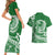 Polynesian Plumeria Couples Matching Short Sleeve Bodycon Dress and Hawaiian Shirt Ride The Waves - Green LT7 - Polynesian Pride