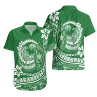 Polynesian Plumeria Hawaiian Shirt Ride The Waves - Green LT7 - Polynesian Pride