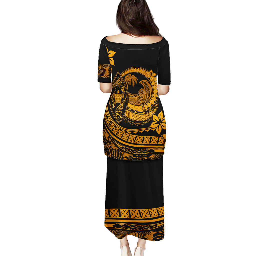 Polynesian Plumeria Puletasi Ride The Waves - Orange LT7 - Polynesian Pride