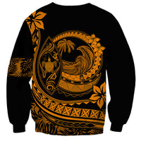 Polynesian Plumeria Sweatshirt Ride The Waves - Orange LT7 - Polynesian Pride