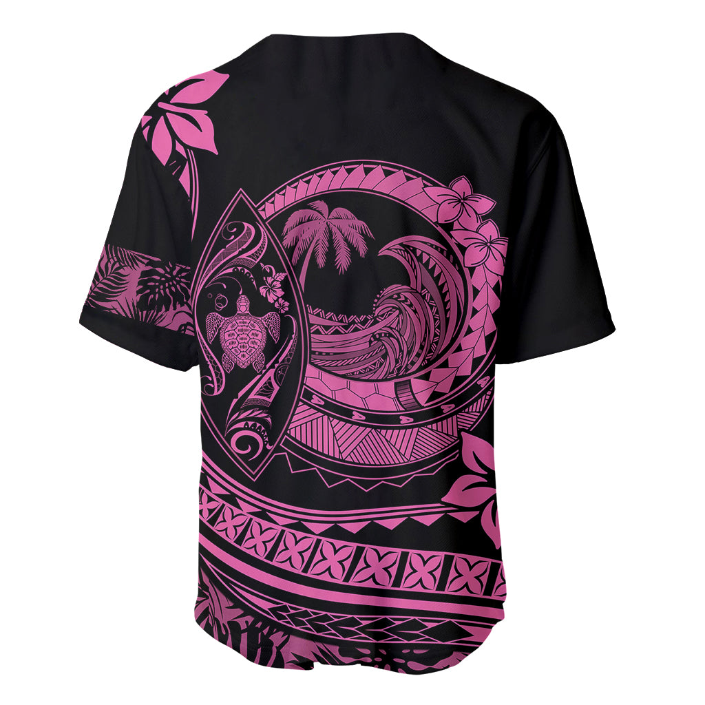 Polynesian Plumeria Baseball Jersey Ride The Waves - Pink LT7 - Polynesian Pride