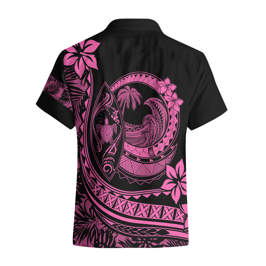 Polynesian Plumeria Hawaiian Shirt Ride The Waves - Pink LT7 - Polynesian Pride