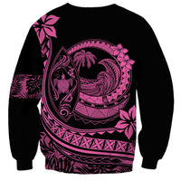Polynesian Plumeria Sweatshirt Ride The Waves - Pink LT7 - Polynesian Pride