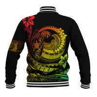 Polynesian Plumeria Baseball Jacket Ride The Waves - Reggae LT7 - Polynesian Pride