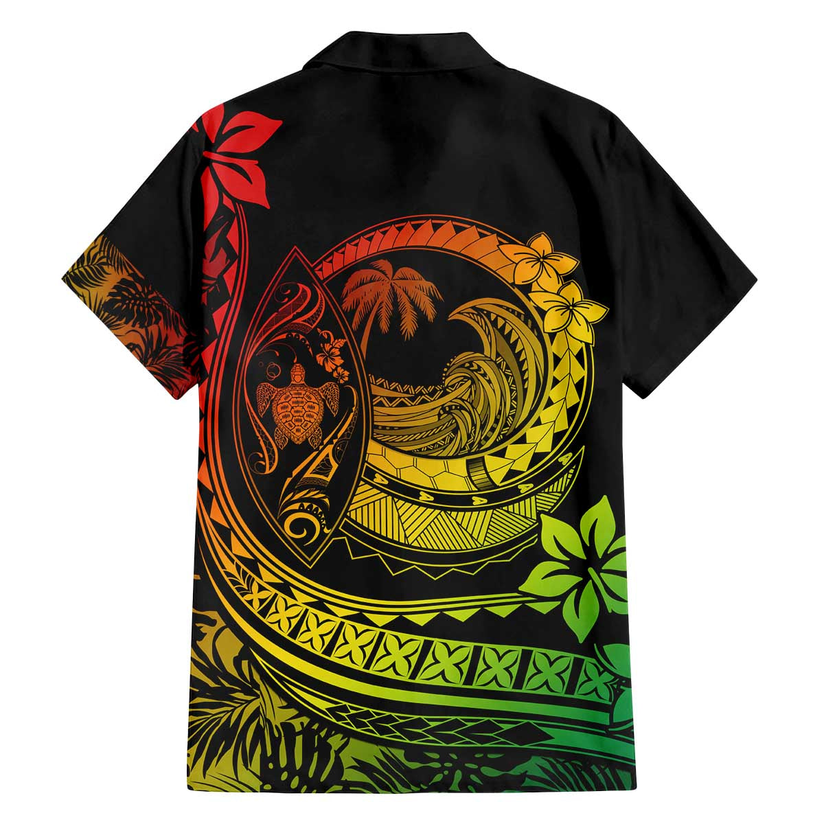 Hawaii Family Matching Outfits Polynesian Plumeria Off Shoulder Long Sleeve Dress And Shirt Family Set Clothes Ride The Waves - Reggae LT7