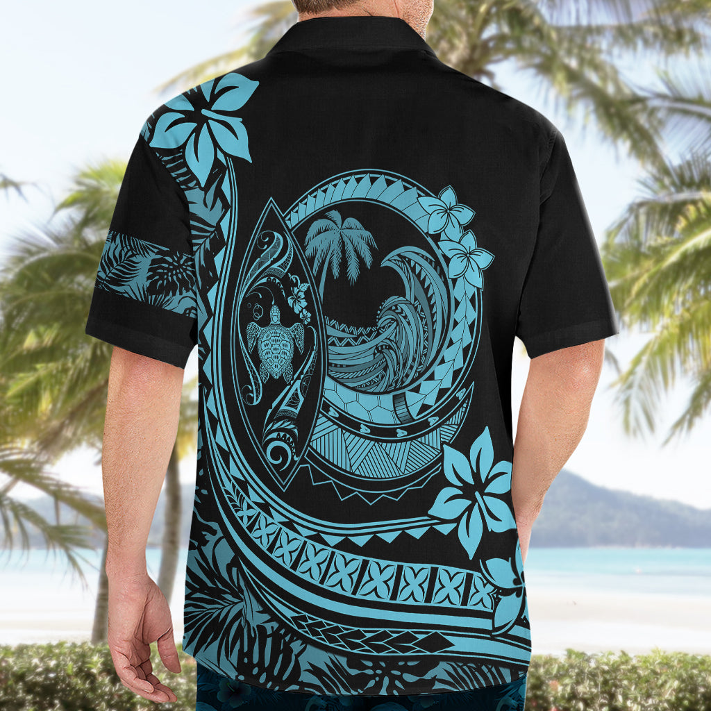 Polynesian Plumeria Hawaiian Shirt Ride The Waves - Turquoise LT7 - Polynesian Pride