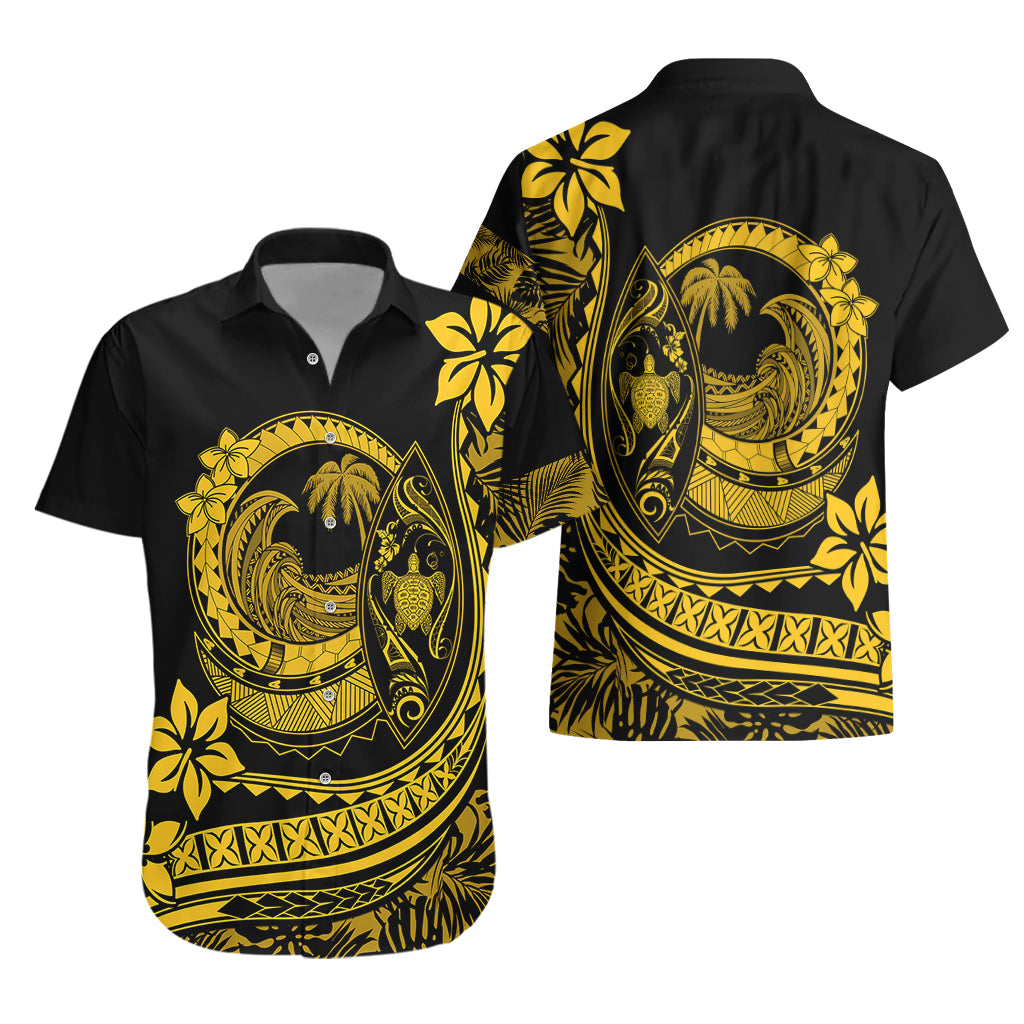 Polynesian Plumeria Hawaiian Shirt Ride The Waves - Yellow LT7 - Polynesian Pride