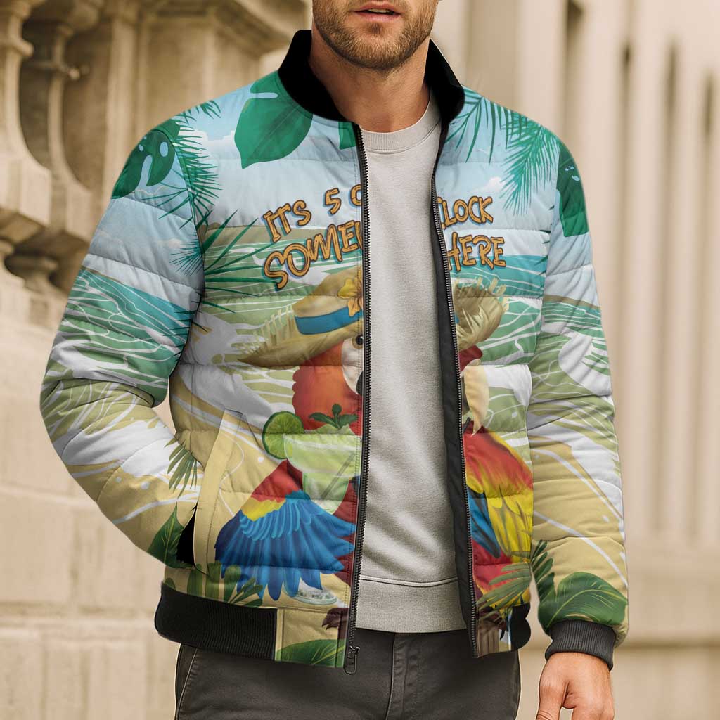 Aloha Hawaii It's 5 o'clock Somewhere Bomber Puffer Jacket - Polynesian Pride