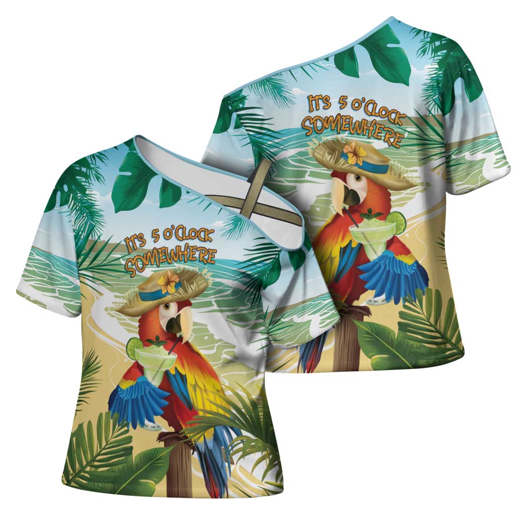 Aloha Hawaii It's 5 o'clock Somewhere Cross Shoulder Shirt - Polynesian Pride