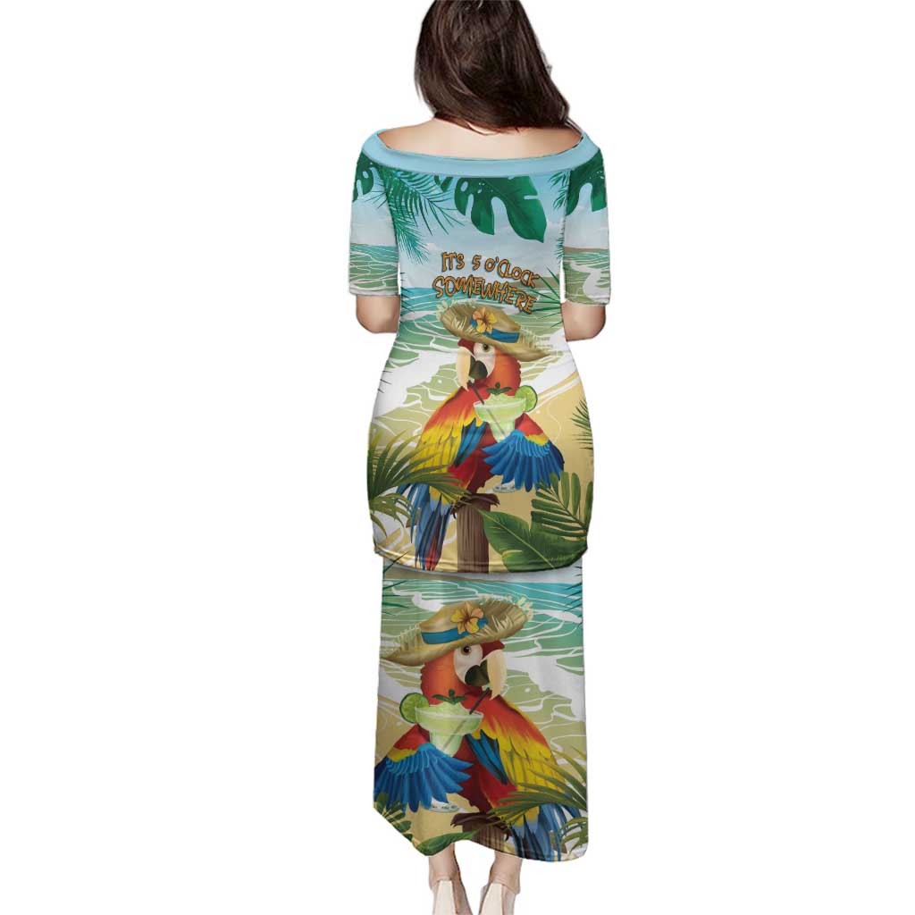 Aloha Hawaii It's 5 o'clock Somewhere Family Matching Puletasi and Hawaiian Shirt - Polynesian Pride