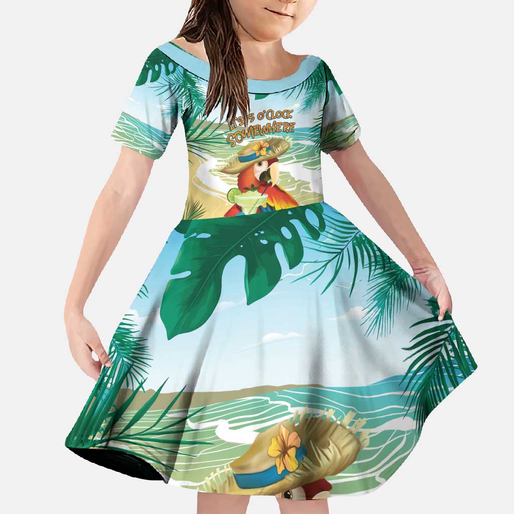 Aloha Hawaii It's 5 o'clock Somewhere Family Matching Summer Maxi Dress and Hawaiian Shirt - Polynesian Pride